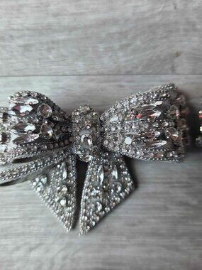 Pair of Rhinestone Crystal Bow Shoe Clips